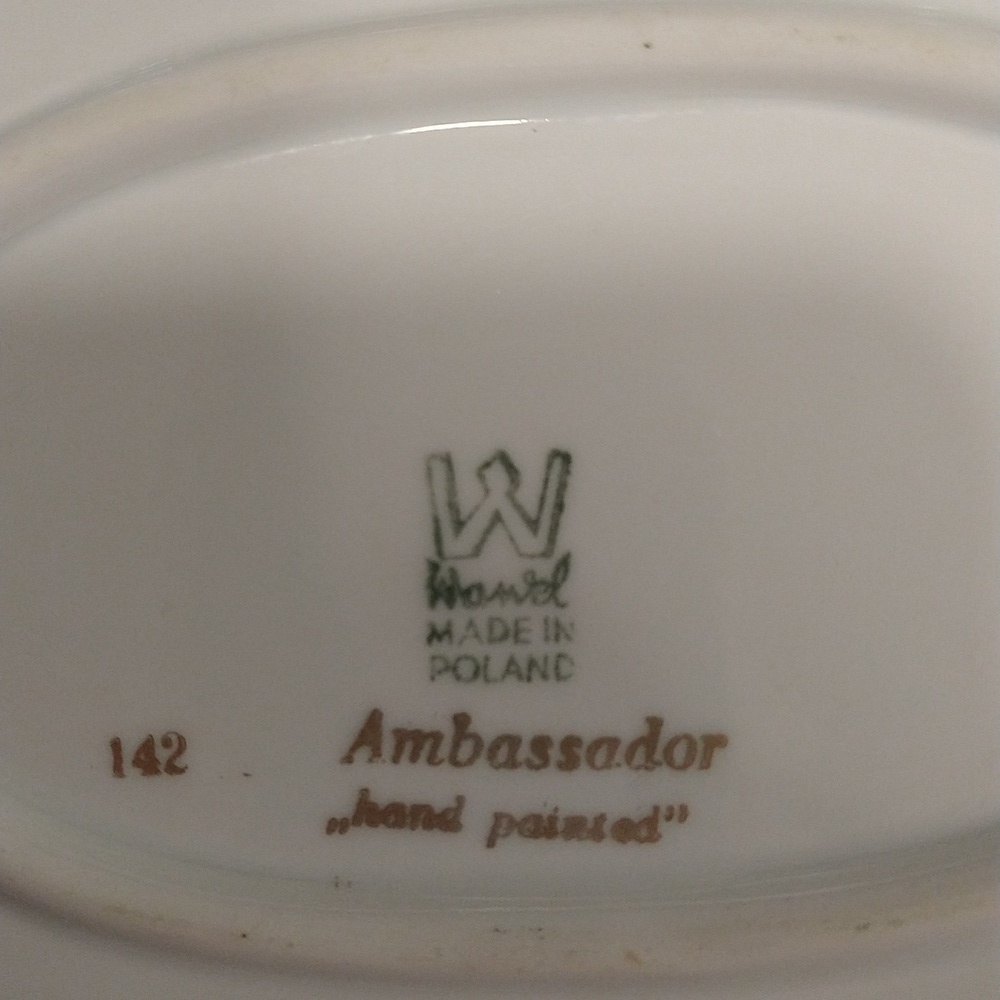 Wawel ambassador porcelain hand painted gold trim platter dish poland - Picture 4 of 6